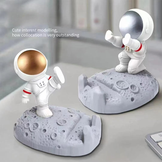 Office Desk Decoration Nordic Style Astronauts Mobile Phone Stand Holder Ornaments Resin Spaceman Bracket Toys